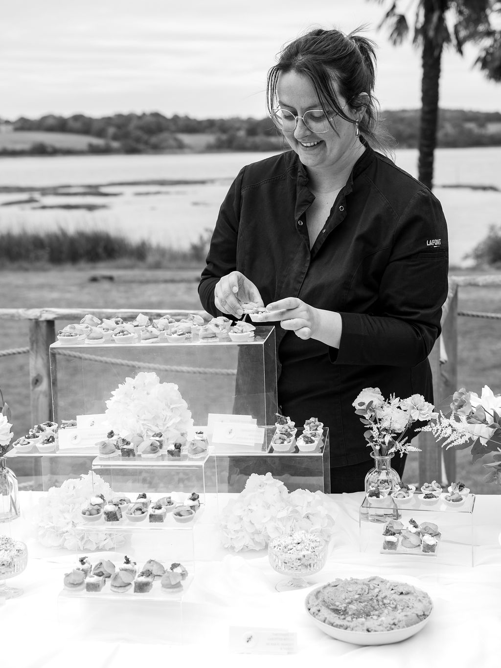 Marie Bernard styling the wedding buffet